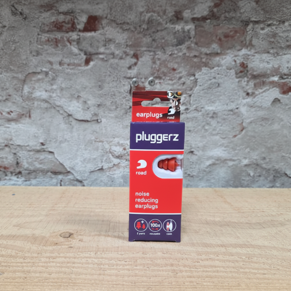 Pluggerz Road Uni-Fit oordoppen – gehoorbescherming tegen windgeruis voor motorrijders, 23 dB demping, herbruikbaar