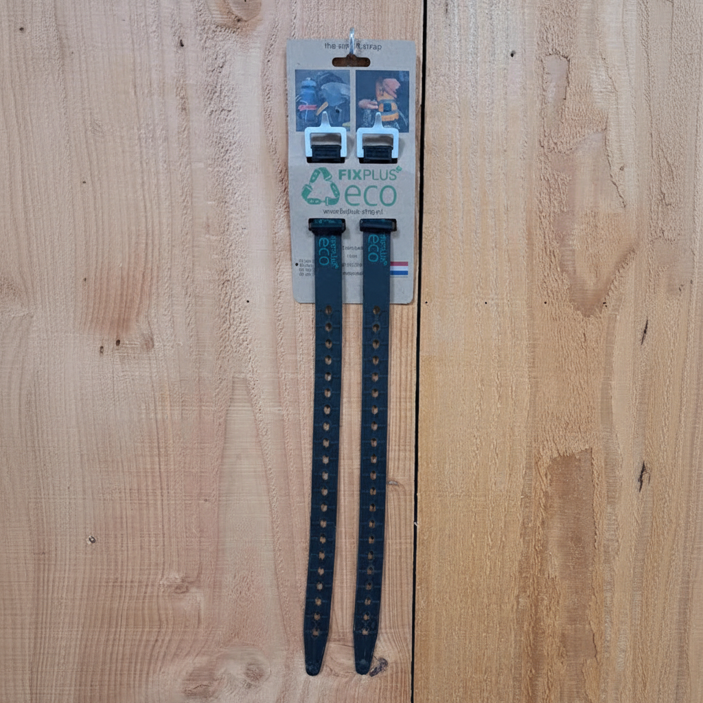 FIXPLUS ECO strap 46cm zwart - milieuvriendelijke bagageband voor bikepacking en bagage bevestigen